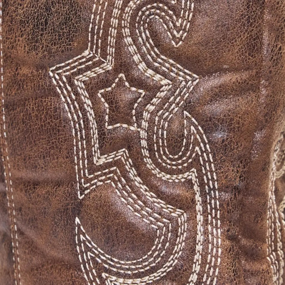 Brown Women's Western Boots — May Cushioned Pointed-Toe Embroidered - Close Up Embroidery