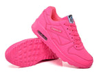 Pink Women's Lace-Up Athletic Sneakers — Diana Faux Leather Cushioned Sole - Studio Sole View