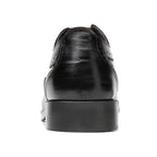 Black Men's Leather Oxford Shoes — Ronan Cushioned Wingtip Brogue - Heel Back Detail
