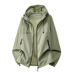 Emerald Green Men's Lightweight Hooded Jacket with Zip Pockets & Drawstring Hem - Studio
