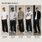 Men's Loose Fit Joggers with Drawstring Waist & Deep Pockets - Styling Collage
