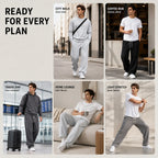 Men's Loose Fit Joggers with Drawstring Waist & Deep Pockets - Lifestyle Collage