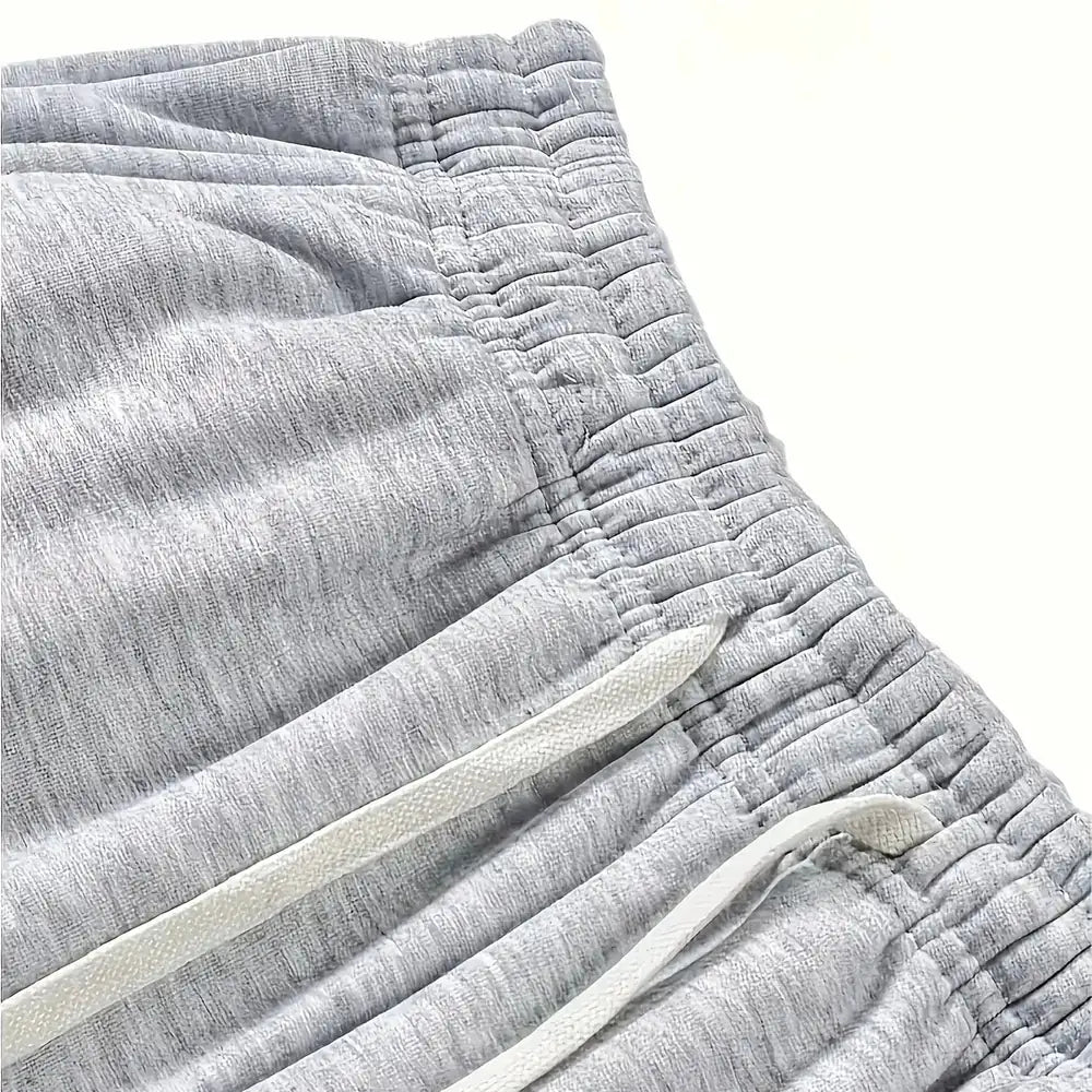 Men's Loose Fit Joggers with Drawstring Waist & Deep Pockets - Fabric Close Up