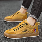 Camel Women's Low Top Sneakers with Lace-Up Closure & Cushioned Comfort - Close Up Lace Detail