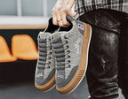 Women's Low Top Sneakers with Lace-Up Closure & Cushioned Comfort - Hand Carry Pair