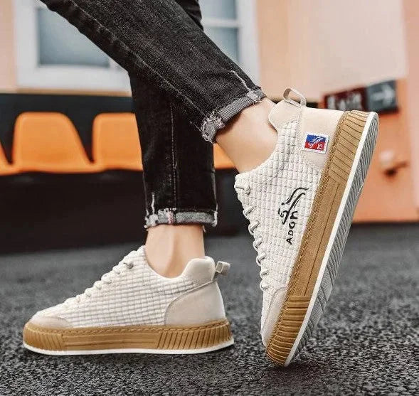Women's Low Top Sneakers with Lace-Up Closure & Cushioned Comfort - Side Lifestyle