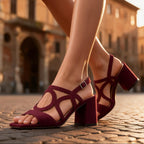 Women's Loop Sandals with Adjustable Slingback & Block Heel