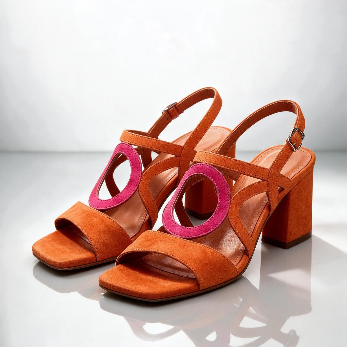 Sunset Women's Loop Sandals with Adjustable Slingback & Block Heel