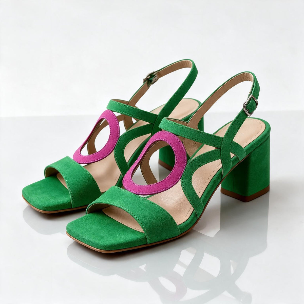 Meadow Women's Loop Sandals with Adjustable Slingback & Block Heel