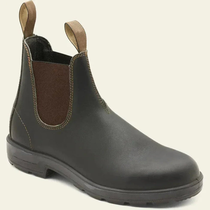 Black Brown Men's Chelsea Boots with Elastic Side Panels & Water-Resistant Finish