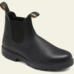 Black Men's Chelsea Boots with Elastic Side Panels & Water-Resistant Finish