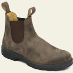 Brown Men's Chelsea Boots with Elastic Side Panels & Water-Resistant Finish