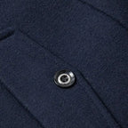 Men's Double-Breasted Trench Coat with Zip-Up Knit Collar & Adjustable Belt - Button Detail