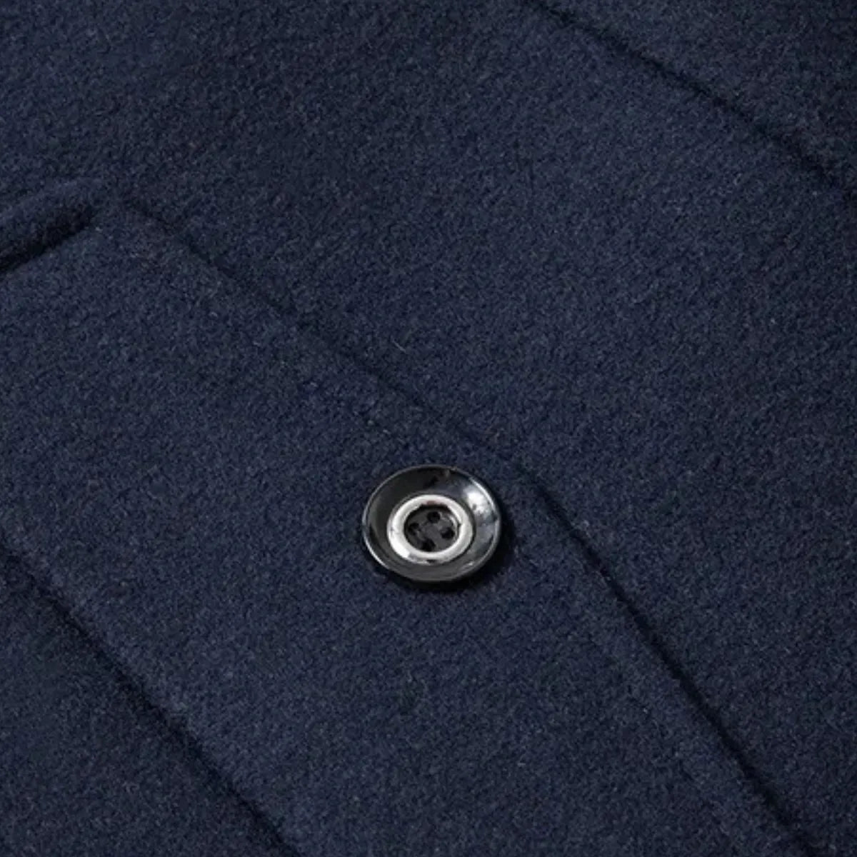 Men's Double-Breasted Trench Coat with Zip-Up Knit Collar & Adjustable Belt - Button Detail