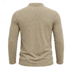 Men's Henley Shirt with Button Placket & Chest Pocket - Back