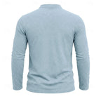 Men's Henley Shirt with Button Placket & Chest Pocket - Back