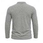 Men's Henley Shirt with Button Placket & Chest Pocket - Back