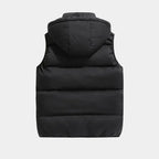 Men's Hooded Puffer Vest with Adjustable Hood & Zip Pockets - Back Detail