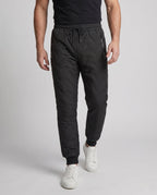 Men's Insulated Winter Pants with Elastic Waistband & Zip Pockets - Front Closeup