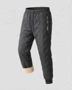Black Men's Insulated Winter Pants with Elastic Waistband & Zip Pockets