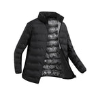 Men's Quilted Jacket with Stand Collar & Elasticated Cuffs - Open Front Detail