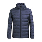 Men's Quilted Jacket with Stand Collar & Elasticated Cuffs - Front Standing