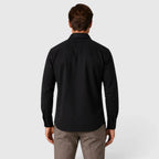 Men's Slim Fit Overshirt with Mandarin Collar & Soft Brushed Cotton Feel - Back Solid