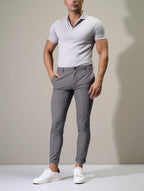Men's Slim Fit Chinos with Tapered Leg & Flat Front - Front Full Studio