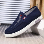 Blue Men's Casual Walking Shoes — Blake Everyday Slip-On Breathable - Side Profile Outdoor