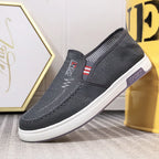 Gray Men's Casual Walking Shoes — Blake Everyday Slip-On Breathable - Side Profile Boxed