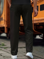 Men's Sport Pants with Drawstring Waist & Side Pockets - Back Full