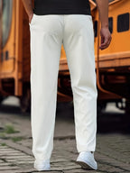Men's Sport Pants with Drawstring Waist & Side Pockets - Back Standing