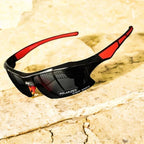 Black Men's Polarized Sunglasses with UV400 Protection & Sport Wraparound Frame