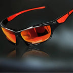 Orange Men's Polarized Sunglasses with UV400 Protection & Sport Wraparound Frame