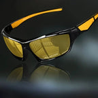 Yellow Men's Polarized Sunglasses with UV400 Protection & Sport Wraparound Frame