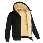 Black Men's Lined Jacket with Hood & Ribbed Cuffs