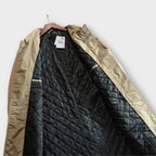 Men's Waterproof Trench Coat with Structured Collar & Button-Front Closure - Lining Flat Lay
