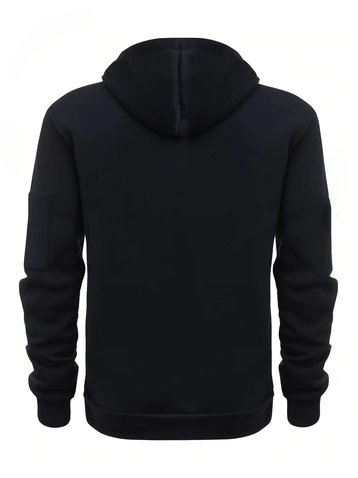 Men's Hooded Jacket with Zip-Up Front & Multi-Pocket Design - Back Full