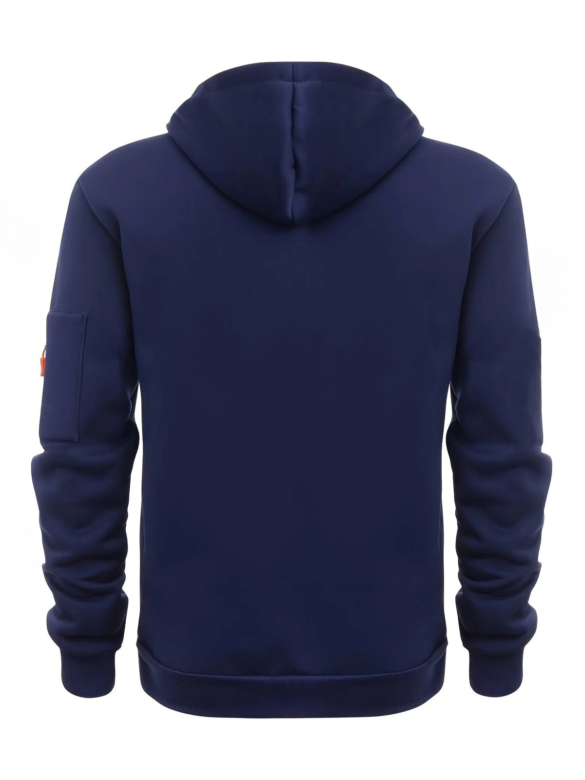 Men's Hooded Jacket with Zip-Up Front & Multi-Pocket Design - Back Full