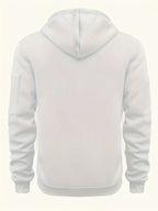 Men's Hooded Jacket with Zip-Up Front & Multi-Pocket Design - Back Full