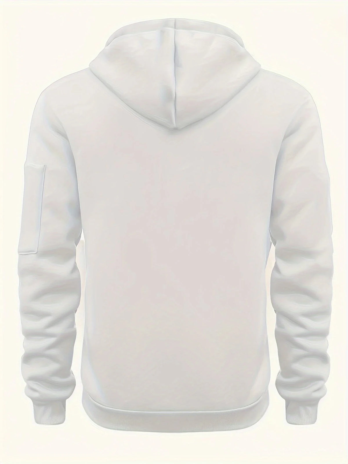 Men's Hooded Jacket with Zip-Up Front & Multi-Pocket Design - Back Full