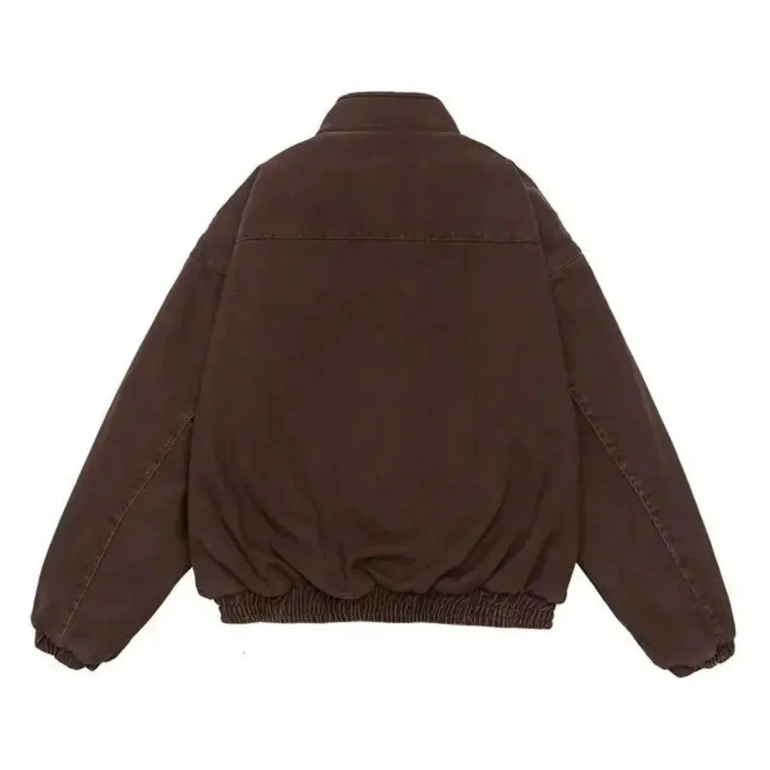 Men's Winter Jacket with Full Zip & Relaxed Comfort Fit - Back Full