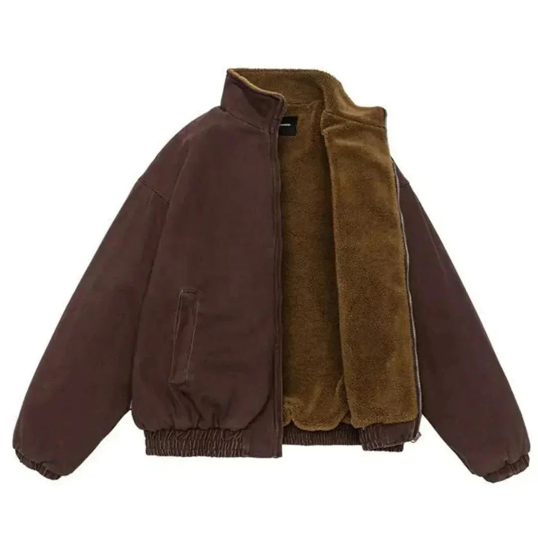 Men's Winter Jacket with Full Zip & Relaxed Comfort Fit - Front Open Lining
