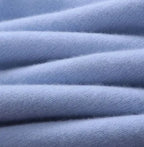Light Blue Men's Mohair Knit Crew Neck Sweater with Ribbed Cuffs — Brody - Fabric Close Up