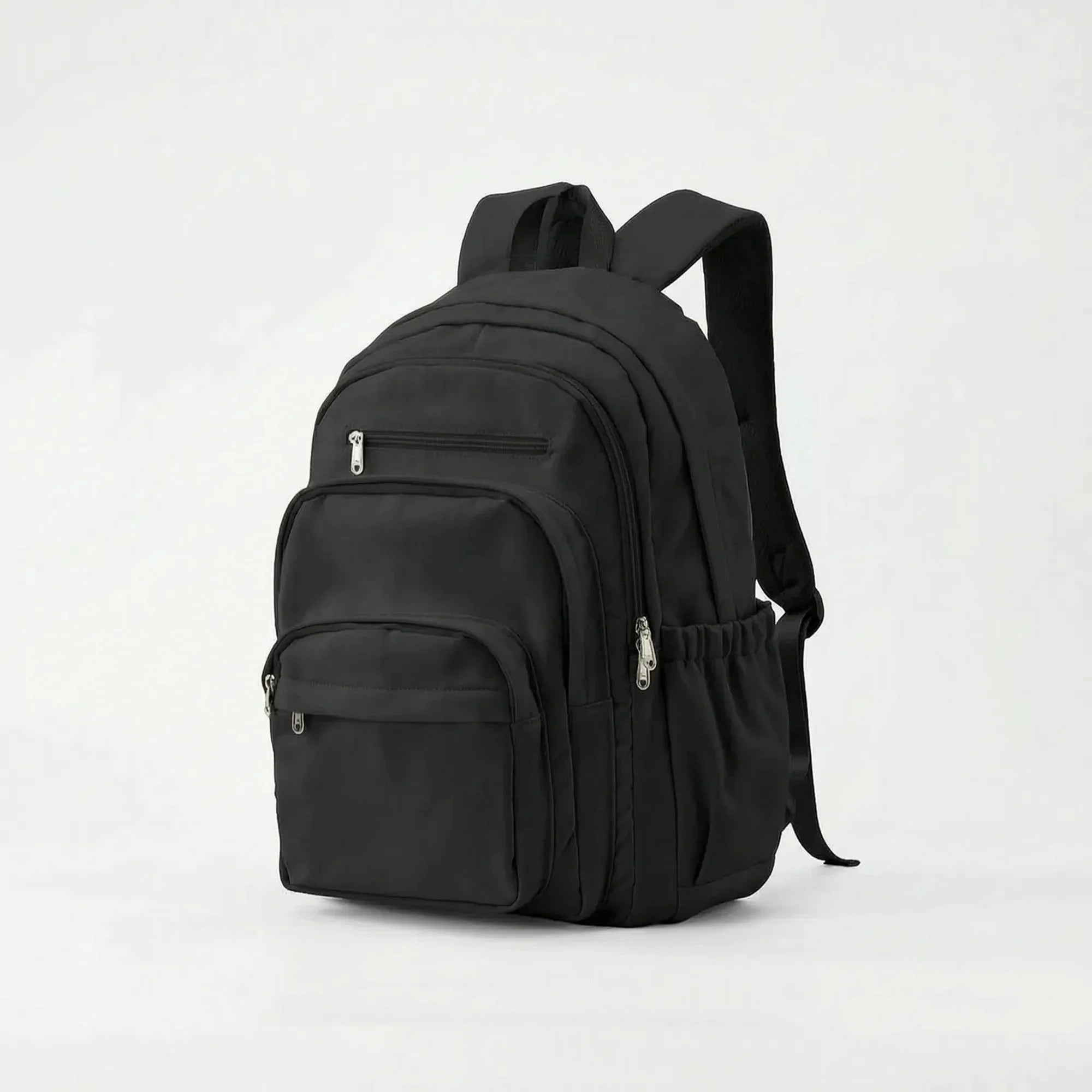 Black Women's Everyday Multi Pocket School Backpack with Adjustable Straps