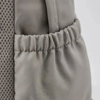 Grey Women's Everyday Multi Pocket School Backpack with Adjustable Straps — Beatrix - Brown Close Up Pocket Detail