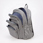 Grey Women's Everyday Multi Pocket School Backpack with Adjustable Straps — Beatrix - Brown Open Compartments