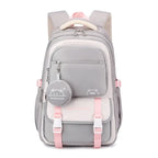 Grey Women's Multi Pocket School Backpack with Coin Purse & Adjustable Straps — Pippa