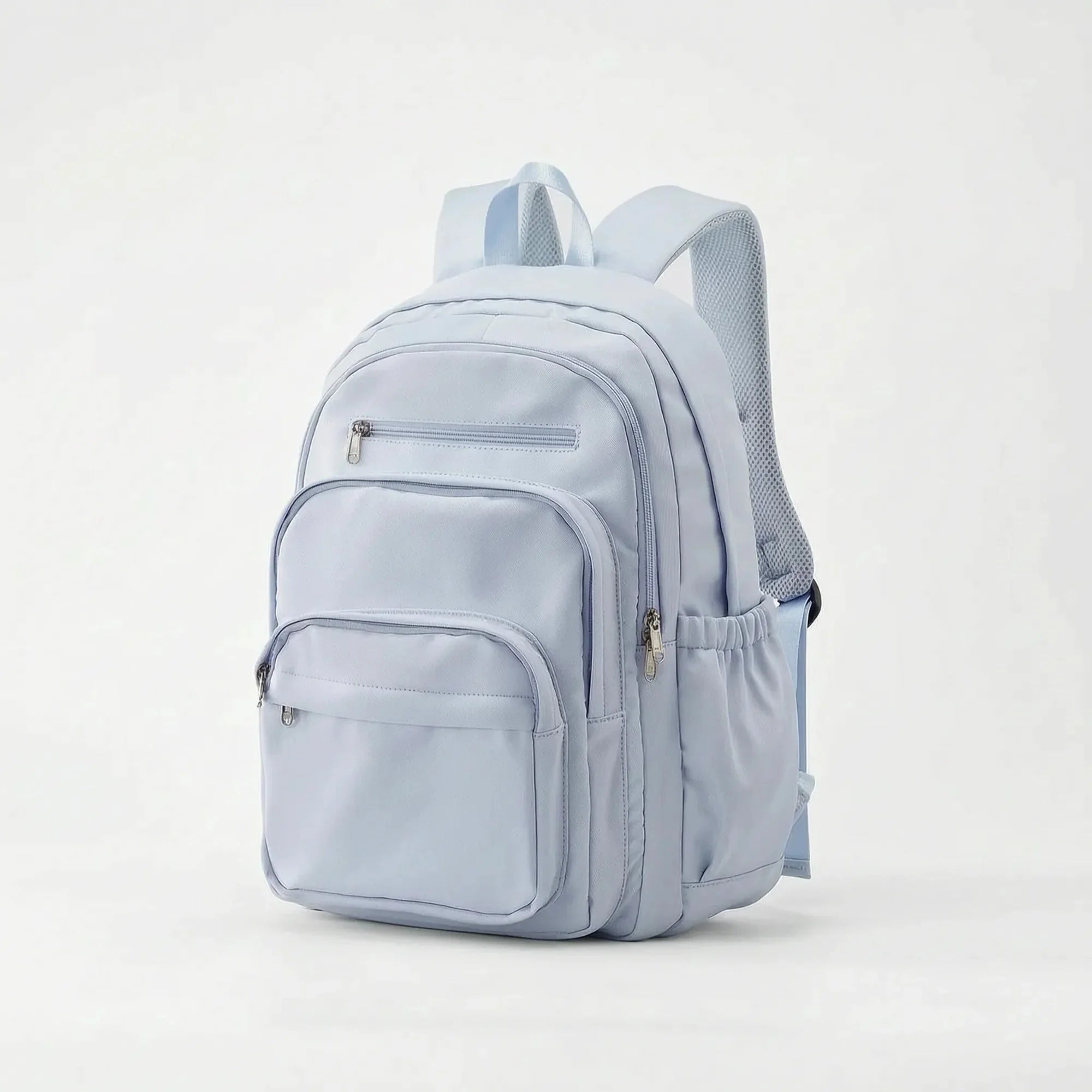 Milky Blue Women's Everyday Multi Pocket School Backpack with Adjustable Straps - Studio