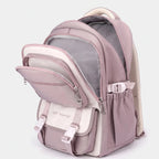 Purple Women's Multi Pocket School Backpack with Coin Purse & Adjustable Straps — Pippa - Open Compartments